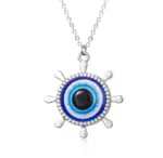 Round Evil Eye Wheel with Stainless Steel Chain